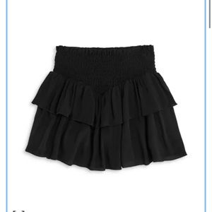Katie J NYC Black Ruffle Tiered Skirt size Large